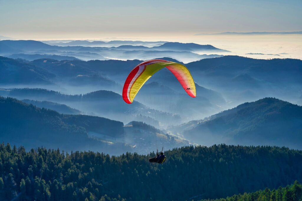 Gleitschirmfliegen in Demmelhof Bayern 