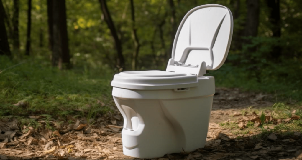 Luxus Camping Toilette in der Natur